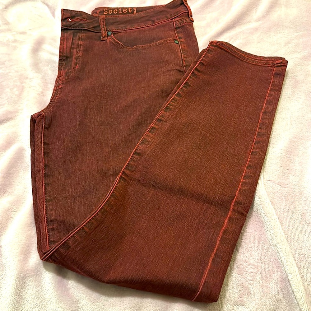 Articles of society, rich red jeans, size 31